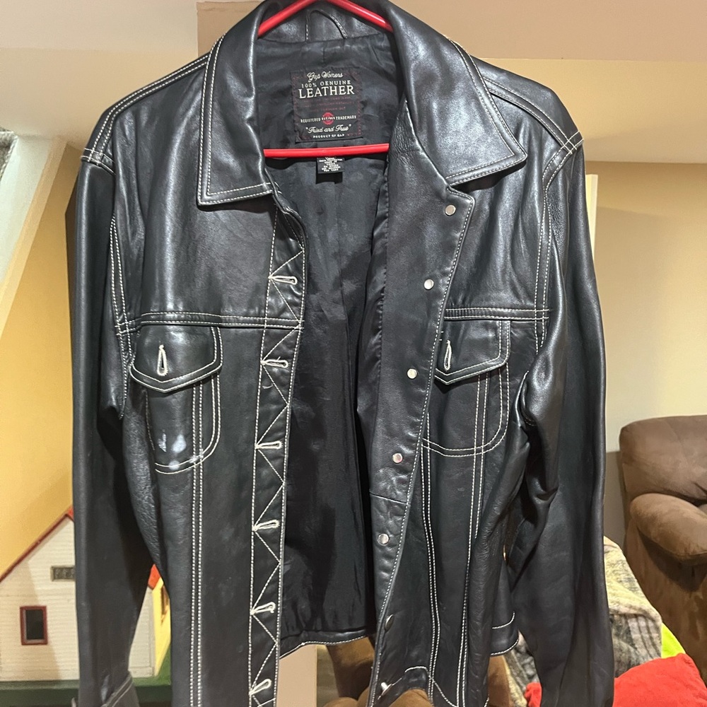 Gap women’s leather jacket.  Probably from early to mid 1990’s